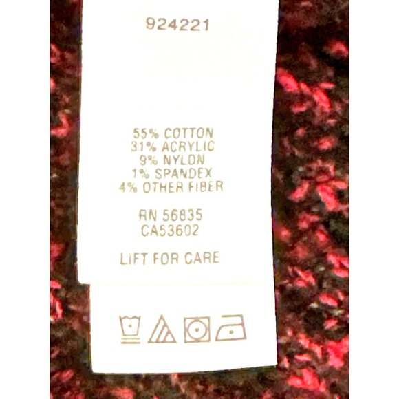 Cabelas Burgundy Black Button Up Hooded Sweater Cozy Knit Cotton Blend Warm Styl - Picture 6 of 9